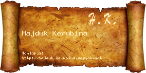 Hajduk Kerubina névjegykártya